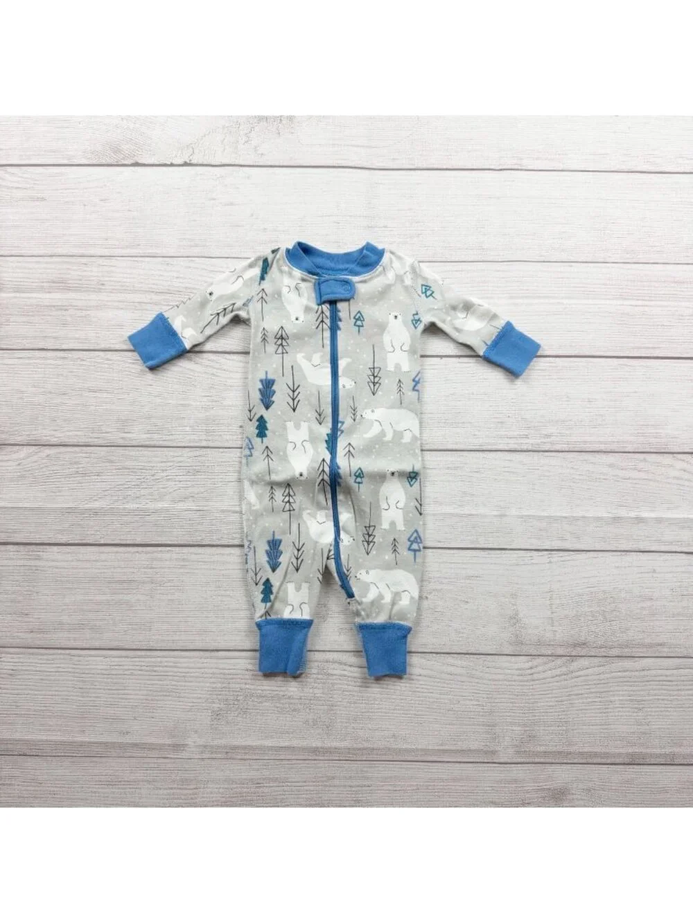 Moon And Back By Hanna Andersson Baby Sleeper Polar Bear Print 0-3 Months